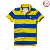 heren abercrombie fitch korte polo t-shirt gestreept blauw geel Betaalbare qqcc0856